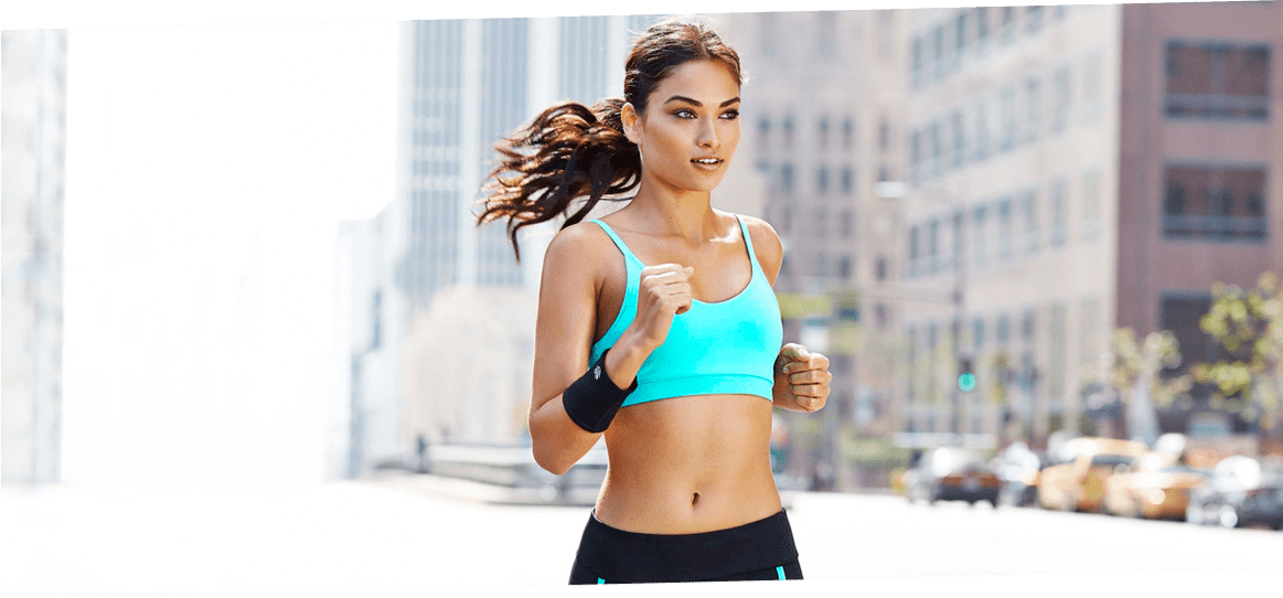 The girl is running